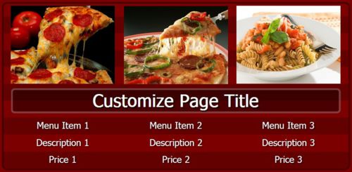 Digital Menu Board - 9 Items in Maroon color