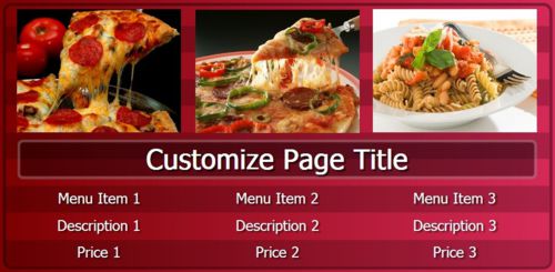 Digital Menu Board - 3 Items in Maroon color