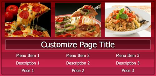 Digital Menu Board - 3 Items in Maroon color