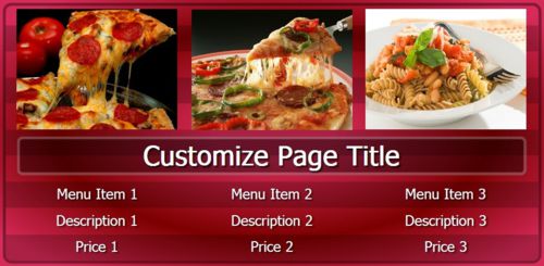 Digital Menu Board - 9 Items in Maroon color