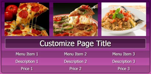 Digital Menu Board - 3 Items in Purple color