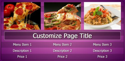 Digital Menu Board - 9 Items in Purple color