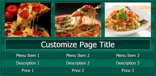 Digital Menu Board - 3 Items in Teal color