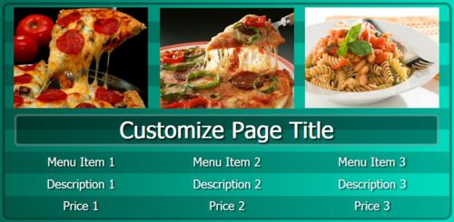 Digital Menu Board - 3 Items in Teal color