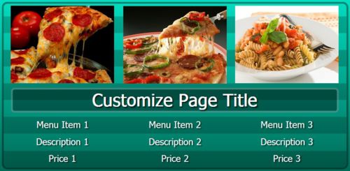 Digital Menu Board - 9 Items in Teal color