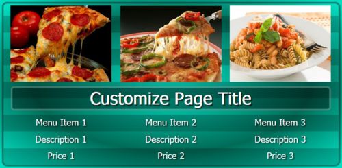 Digital Menu Board - 9 Items in Teal color