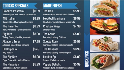 Digital Menu Board - Banner Style - 16 Items in Blue color