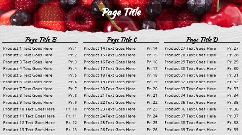 Digital Menu Board - Berries - 39 Items in Grey color