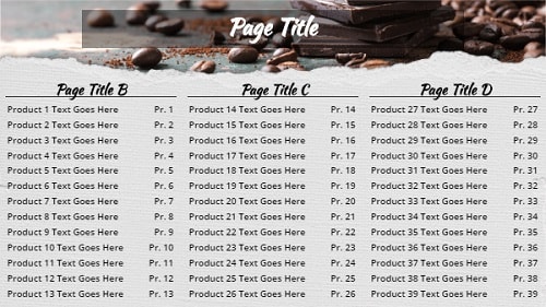 Digital Menu Board - Chocolate - 39 Items