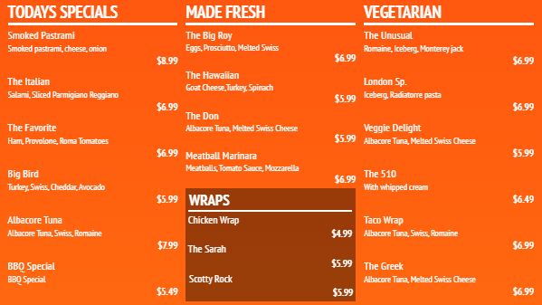 Digital Menu Board - Elegant - 19 Items in Orange color