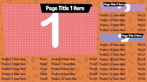 Digital Signage Template for Digital Menu Board - Icon Style - 22 Items