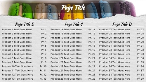 Digital Signage Template for Digital Menu Board - Macaroons - 39 Items