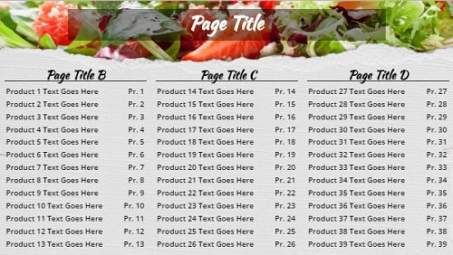 Digital Menu Board - Salad - 39 Items in Grey color