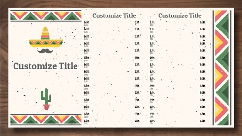 Digital Signage Template for Mexican Menu Board - 30 Items