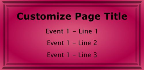 1 Event / Schedule in Pink color