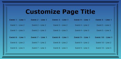 10 Events / Schedules in Blue color