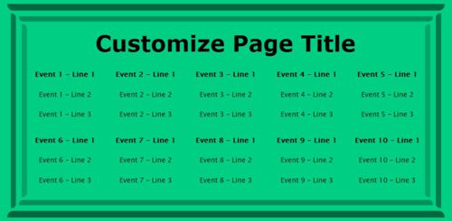 10 Events / Schedules in Green color