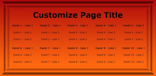 10 Events / Schedules in Orange color