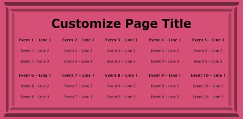 10 Events / Schedules in Pink color