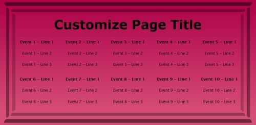 10 Events / Schedules in Pink color