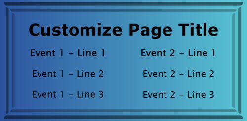 2 Events / Schedules in Blue color