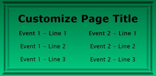 2 Events / Schedules in Green color