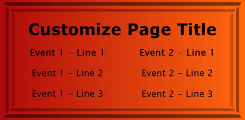 2 Events / Schedules in Orange color