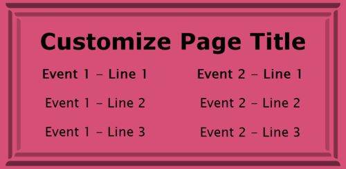 2 Events / Schedules in Pink color