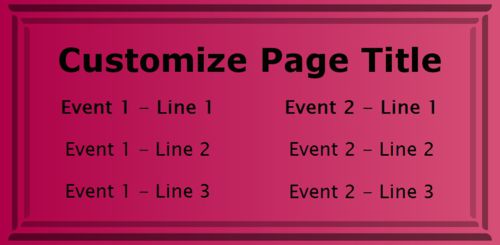 2 Events / Schedules in Pink color