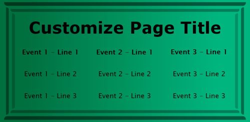 3 Events / Schedules in Green color