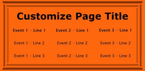 3 Events / Schedules in Orange color