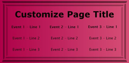 3 Events / Schedules in Pink color