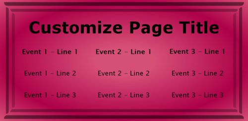 3 Events / Schedules in Pink color