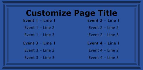 4 Events / Schedules in Blue color