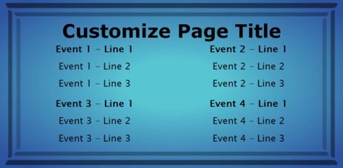 4 Events / Schedules in Blue color