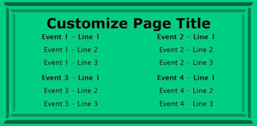 4 Events / Schedules in Green color