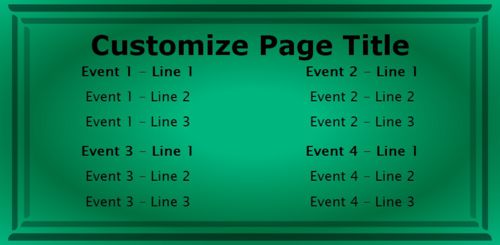 4 Events / Schedules in Green color