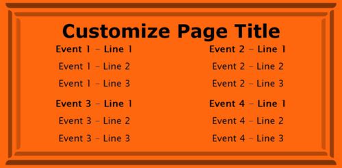 4 Events / Schedules in Orange color