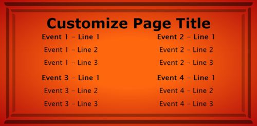 4 Events / Schedules in Orange color