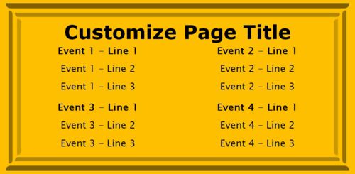 4 Events / Schedules in Yellow color