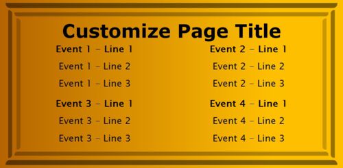 4 Events / Schedules in Yellow color