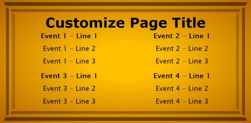 4 Events / Schedules in Yellow color