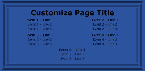 5 Events / Schedules in Blue color