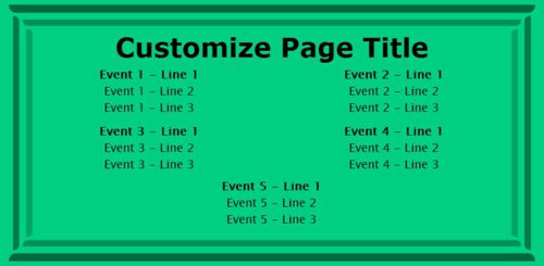 5 Events / Schedules in Green color