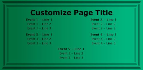 5 Events / Schedules in Green color