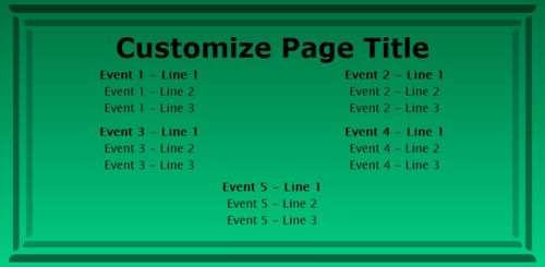 5 Events / Schedules in Green color