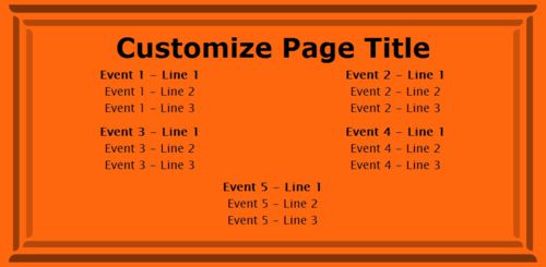 5 Events / Schedules in Orange color