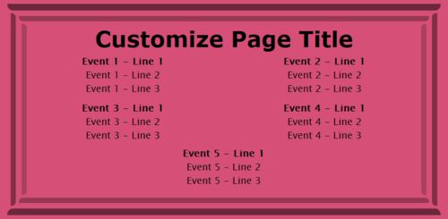 5 Events / Schedules in Pink color