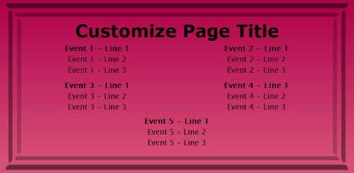 5 Events / Schedules in Pink color