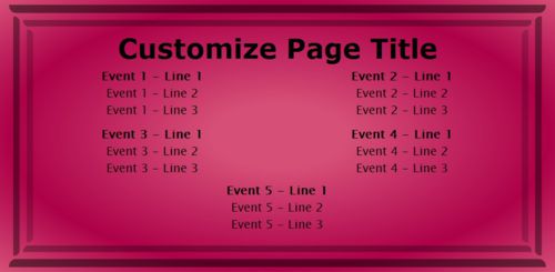 5 Events / Schedules in Pink color